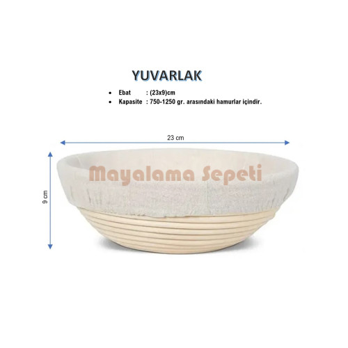 Mayalama Sepeti - Yuvarlak - Ebat:(23xh9)cm- BEZLİ